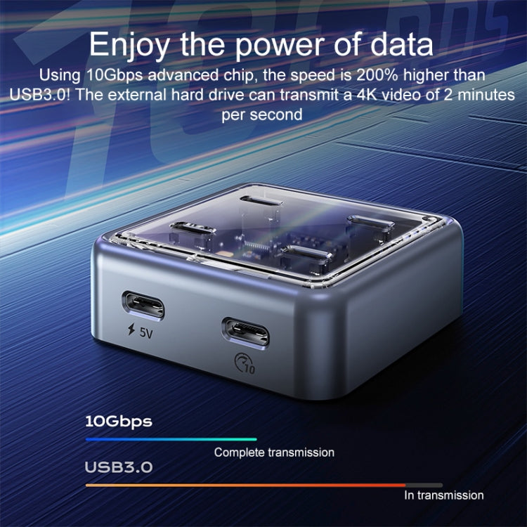 ORICO XHJ4C-G2 4-Port Compact Zinc Alloy USB Type-C 3.0 HUB Expand Converter(Silver)