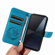 For Sony Xperia 10 VI 2024 Swallowtail Butterfly Embossed Leather Phone Case(Blue)