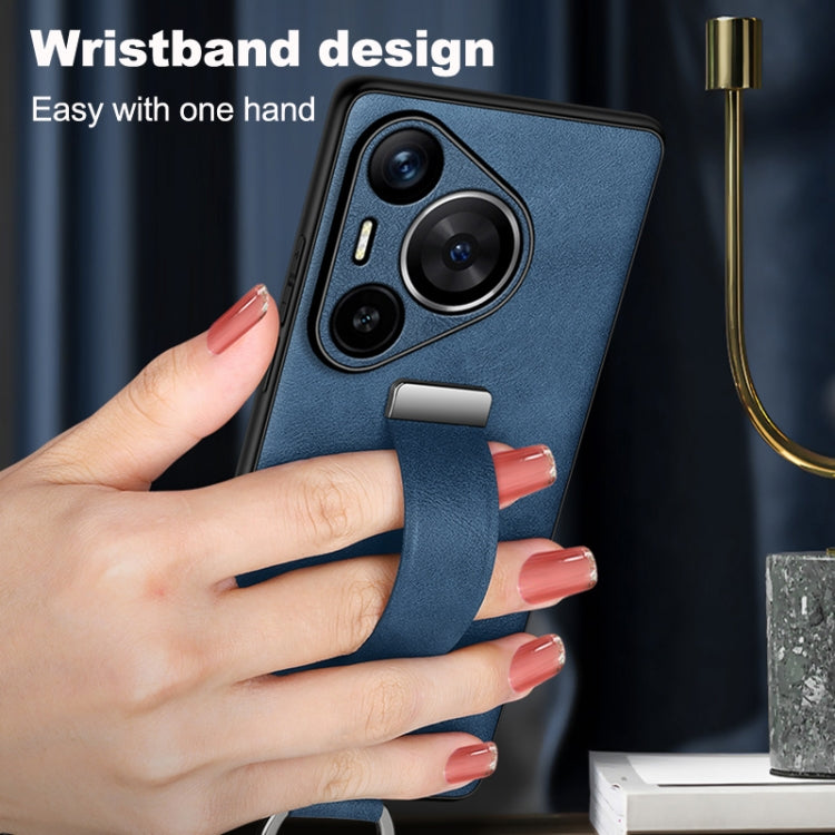 For Huawei Pura 70 SULADA PC Hybrid Leather Texture Skin Feel Shockproof Phone Case(Blue)