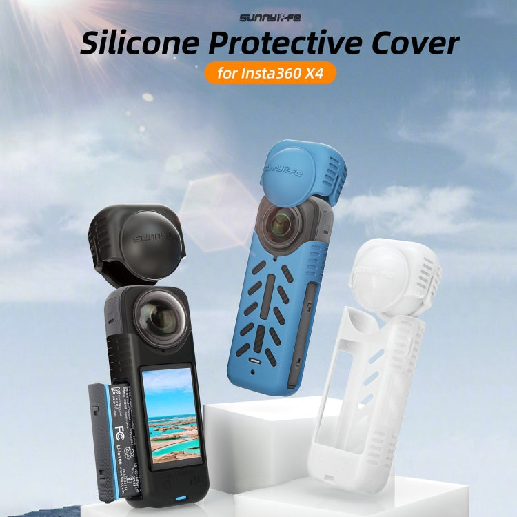 For Insta360 X4 / X5 Sunnylife Silicone Shockproof Case Lens Body Cover Kit(Transparent)