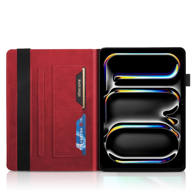 For iPad Pro 13 2024 Tree Life Series Embossed Smart Leather Tablet Case(Red)