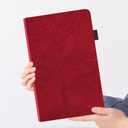 For iPad Pro 11 2024 Tree Life Series Embossed Smart Leather Tablet Case(Red)