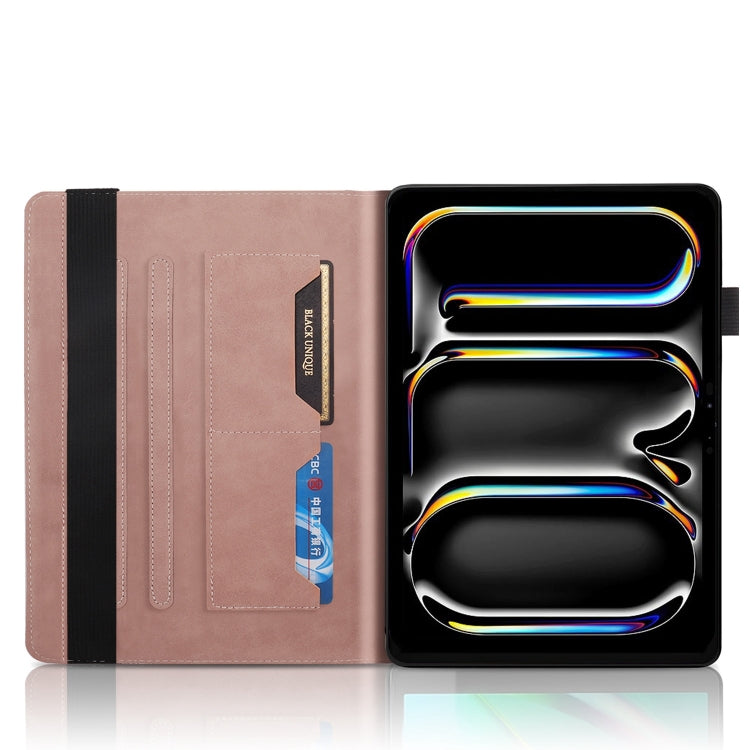 For iPad Pro 11 2024 Tree Life Series Embossed Smart Leather Tablet Case(Rose Gold)