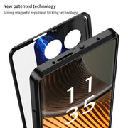 For Motorola Moto X40 Snap Buckle Metal Frame Frosted Phone Case(Blue)