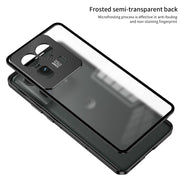 For Motorola Moto X40 Snap Buckle Metal Frame Frosted Phone Case(Blue)