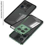 For Motorola Moto X40 Snap Buckle Metal Frame Frosted Phone Case(Black)
