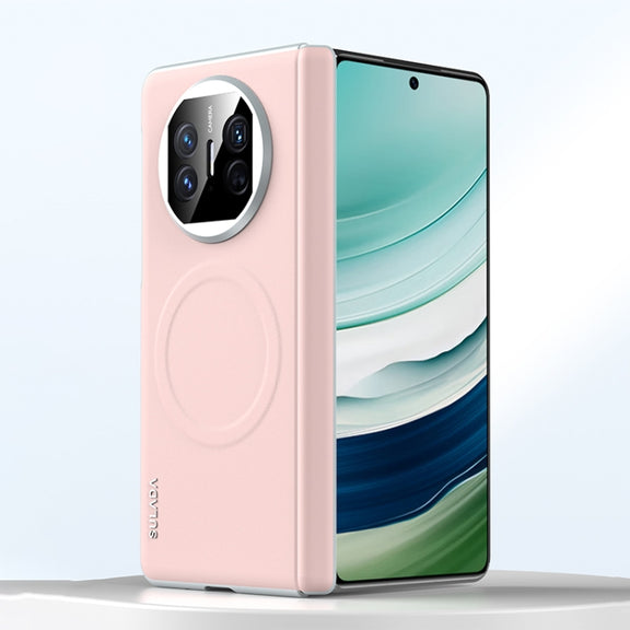 For Huawei Mate X5 SULADA Skin Feel Liquid Leather Shockproof Phone Case(Pink)