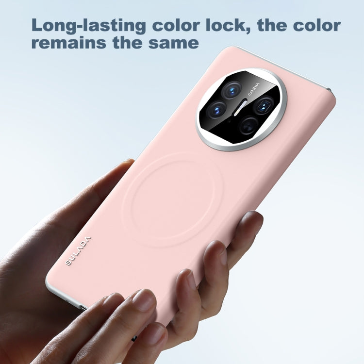 For Huawei Mate X5 SULADA Skin Feel Liquid Leather Shockproof Phone Case(Pink)