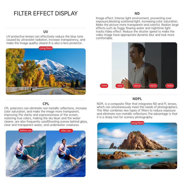 For Insta360 Ace Pro JSR ACE PRO KB Series Camera Lens Filter, Filter:STAR