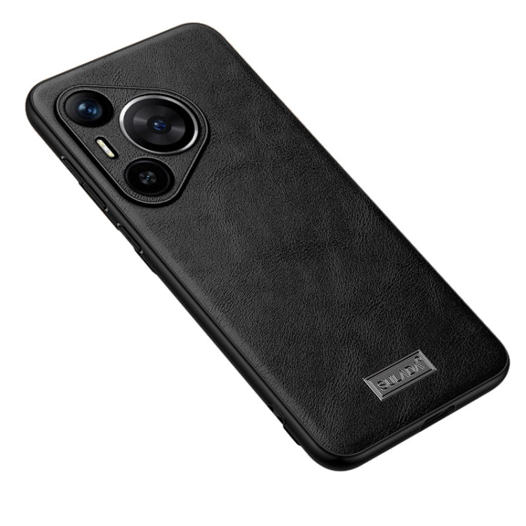 For Huawei Pura 70 Pro / 70 Pro+ SULADA Shockproof TPU Hybrid Handmade Leather Phone Case(Black)
