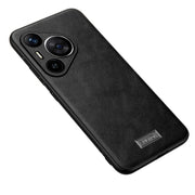 For Huawei Pura 70 SULADA Shockproof TPU Hybrid Handmade Leather Phone Case(Black)