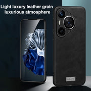 For Huawei Pura 70 SULADA Shockproof TPU Hybrid Handmade Leather Phone Case(Blue)