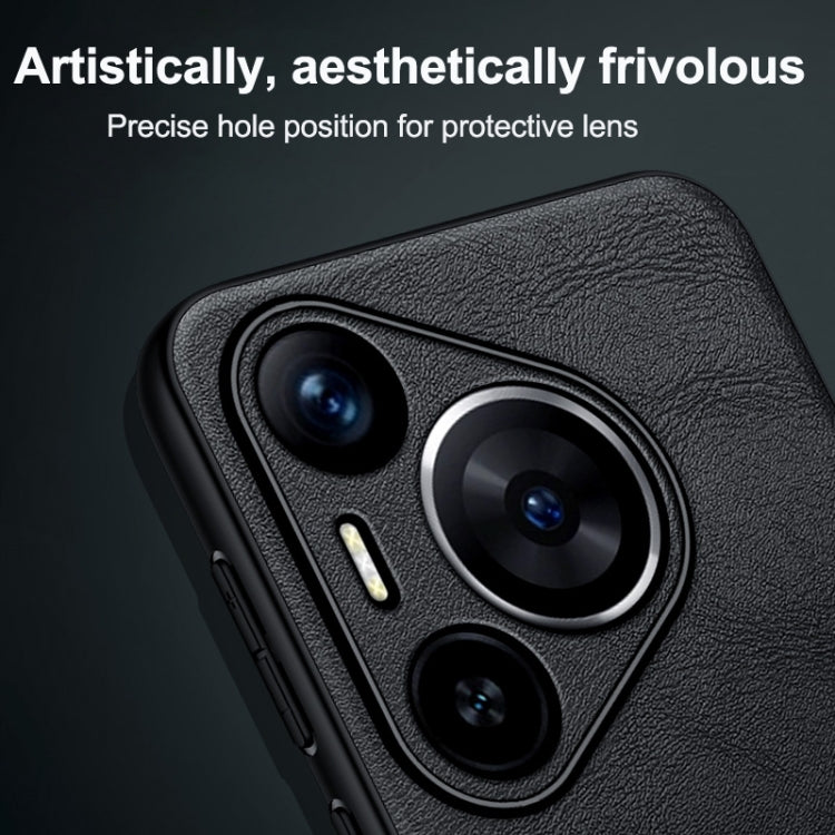 For Huawei Pura 70 SULADA Shockproof TPU Hybrid Handmade Leather Phone Case(Blue)