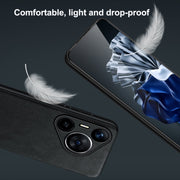 For Huawei Pura 70 SULADA Shockproof TPU Hybrid Handmade Leather Phone Case(Blue)