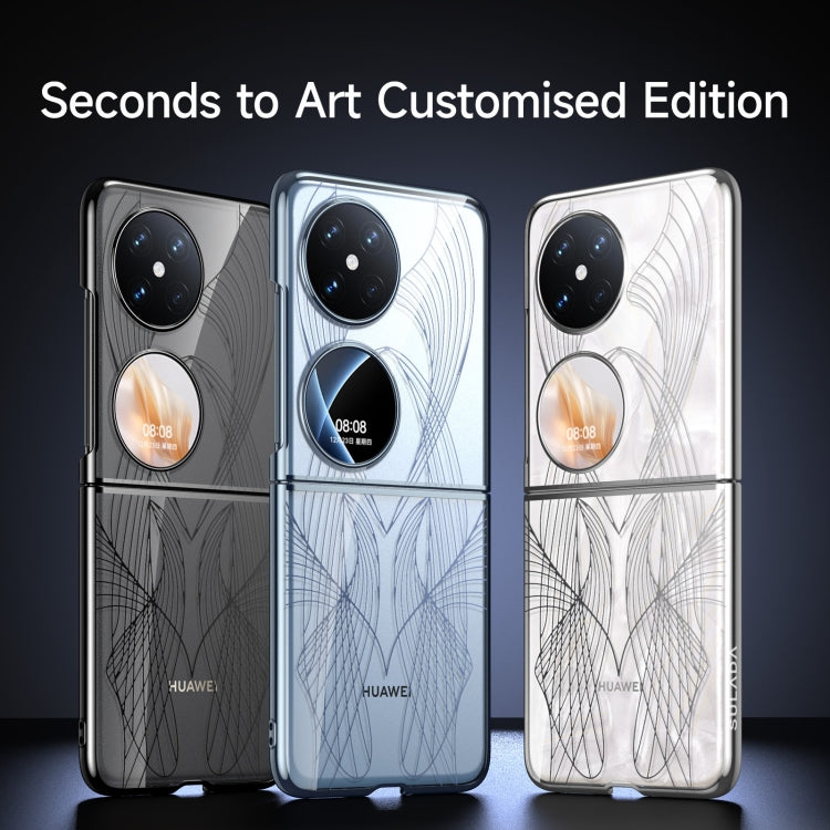For Huawei Pocket 2 SULADA Electroplated Laser Engraving Texture PC Phone Case(White)