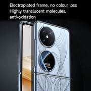 For Huawei P50 Pocket SULADA Electroplated Laser Engraving Texture PC Phone Case(Blue)
