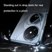 For Huawei P50 Pocket SULADA Electroplated Laser Engraving Texture PC Phone Case(Black)