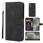 For Samsung Galaxy S24+ / S25+ 5G Skin Feel Geometric Lines Leather Phone Case(Black)