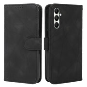For Samsung Galaxy S24+ / S25+ 5G Skin Feel Geometric Lines Leather Phone Case(Black)