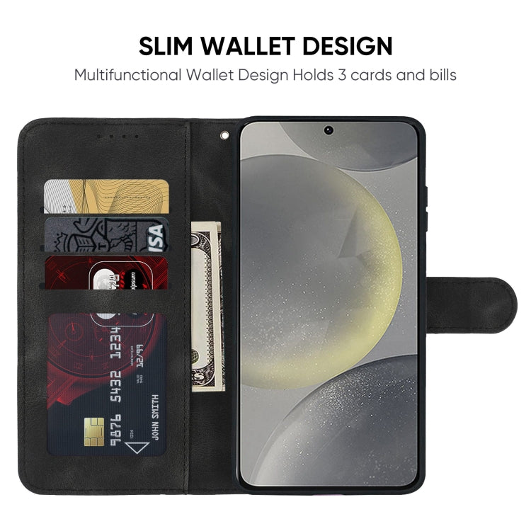 For Samsung Galaxy S24+ / S25+ 5G Skin Feel Geometric Lines Leather Phone Case(Black)