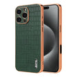 For iPhone 16 Pro Max AZNS Electroplated Frame Crocodile Texture Full Coverage Phone Case(Green) - iPhone 16 Pro Max Cases by AZNS | Online Shopping South Africa | PMC TechLife | Buy Now Pay Later Mobicred