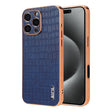For iPhone 16 Pro Max AZNS Electroplated Frame Crocodile Texture Full Coverage Phone Case(Blue) - iPhone 16 Pro Max Cases by AZNS | Online Shopping South Africa | PMC TechLife | Buy Now Pay Later Mobicred
