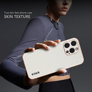 For iPhone 16 Pro AZNS Electroplated Frame Crocodile Texture Full Coverage Phone Case(Black)