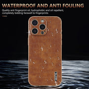 For iPhone 16 Pro AZNS Electroplated Frame Crocodile Texture Full Coverage Phone Case(Green)