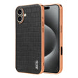 For iPhone 16 Plus AZNS Electroplated Frame Crocodile Texture Full Coverage Phone Case(Black) - iPhone 16 Plus Cases by AZNS | Online Shopping South Africa | PMC TechLife | Buy Now Pay Later Mobicred