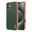 For iPhone 16 AZNS Electroplated Frame Crocodile Texture Full Coverage Phone Case(Green) - iPhone 16 Cases by AZNS | Online Shopping South Africa | PMC TechLife | Buy Now Pay Later Mobicred