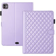 For iPad Pro 13 2024 Rhombus Lattice Leather Smart Tablet Case(Purple) - iPad Pro 13 2024 Cases by PMC TechLife | Online Shopping South Africa | PMC TechLife | Buy Now Pay Later Mobicred