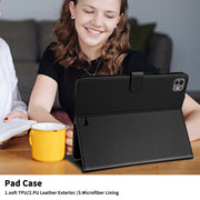 For iPad Pro 13 2024 Rhombus Lattice Leather Smart Tablet Case(Black)