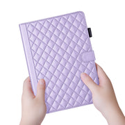 For iPad Pro 11 2024 Rhombus Lattice Leather Smart Tablet Case(Purple)