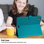 For iPad Pro 11 2024 Rhombus Lattice Leather Smart Tablet Case(Dark Green)