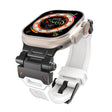 For Apple Watch Series 9 45mm Stainless Steel Connector TPU Watch Band(Black White) - free shipping - PMC TechLife - Order now!