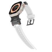 For Apple Watch SE 44mm Stainless Steel Connector TPU Watch Band(Black White)