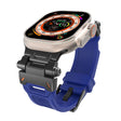 For Apple Watch Series 4 44mm Stainless Steel Connector TPU Watch Band(Black Blue) - free shipping - PMC TechLife - Order now!