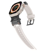 For Apple Watch Series 4 44mm Stainless Steel Connector TPU Watch Band(Black Starlight)