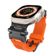 For Apple Watch 42mm Stainless Steel Connector TPU Watch Band(Black Orange) - free shipping - PMC TechLife - Order now!
