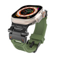 For Apple Watch 42mm Stainless Steel Connector TPU Watch Band(Black Green) - free shipping - PMC TechLife - Order now!