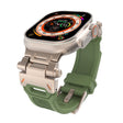 For Apple Watch 42mm Stainless Steel Connector TPU Watch Band(Titanium Green) - free shipping - PMC TechLife - Order now!