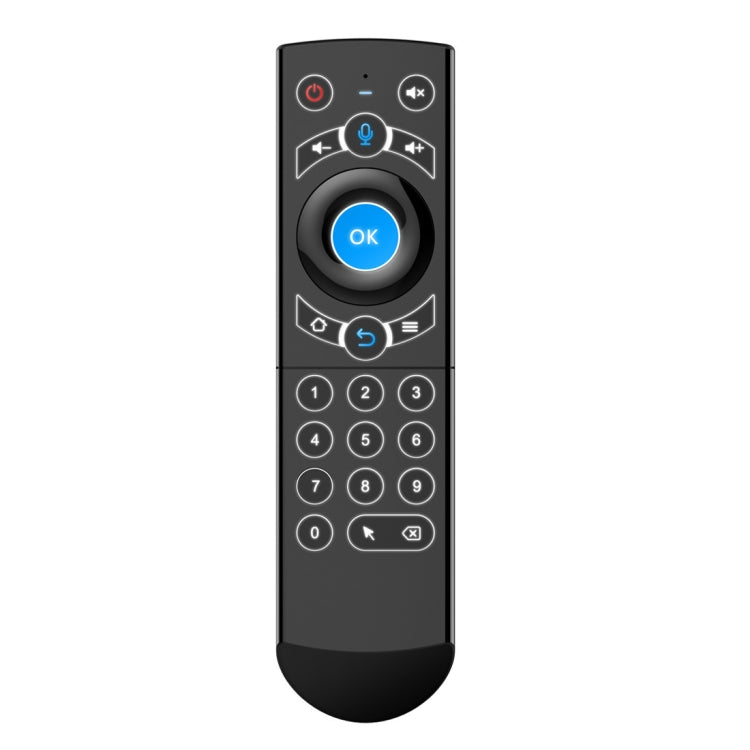 G21 2.4GHz Fly Air Mouse LED Backlight Wireless Keyboard Remote Control with Gyroscope for Android TV Box / PC, Support Intelligent Voice (Blue)
