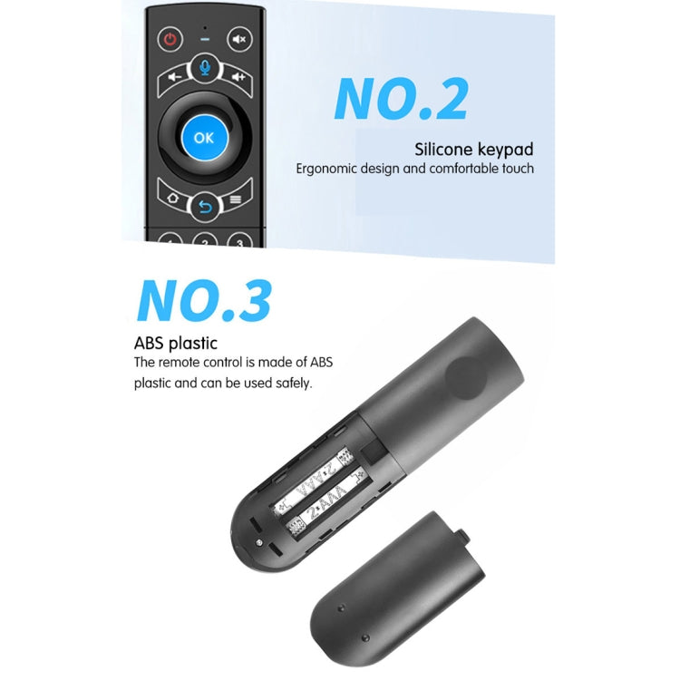 G21 2.4GHz Fly Air Mouse LED Backlight Wireless Keyboard Remote Control with Gyroscope for Android TV Box / PC, Support Intelligent Voice (Blue)