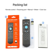 G21 2.4GHz Fly Air Mouse LED Backlight Wireless Keyboard Remote Control with Gyroscope for Android TV Box / PC, Support Intelligent Voice (Blue)