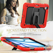 For iPad Air 11 2025 / 2024 Silicone Hydric PC Tablet Case with Shoulder Strap & Holder(Red)
