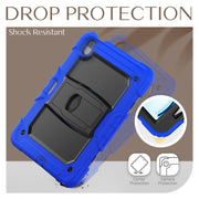 For iPad Air 11 2025 / 2024 Silicone Hydric PC Tablet Case with Shoulder Strap & Holder(Blue)