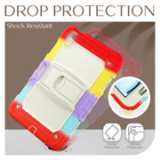 For iPad Air 11 2024 Silicone Hydric PC Tablet Case with Shoulder Strap & Holder(Camouflage Red)