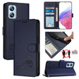 For Blackview A52 Cat Rat Embossed Pattern RFID Leather Phone Case with Lanyard(Blue) - More Brand by PMC TechLife | Online Shopping South Africa | PMC TechLife | Buy Now Pay Later Mobicred