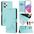 For Blackview A53 Cat Rat Embossed Pattern RFID Leather Phone Case with Lanyard(Mint Green) - More Brand by PMC TechLife | Online Shopping South Africa | PMC TechLife | Buy Now Pay Later Mobicred