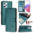 For Blackview A53 Cat Rat Embossed Pattern RFID Leather Phone Case with Lanyard(Peacock Green) - More Brand by PMC TechLife | Online Shopping South Africa | PMC TechLife | Buy Now Pay Later Mobicred